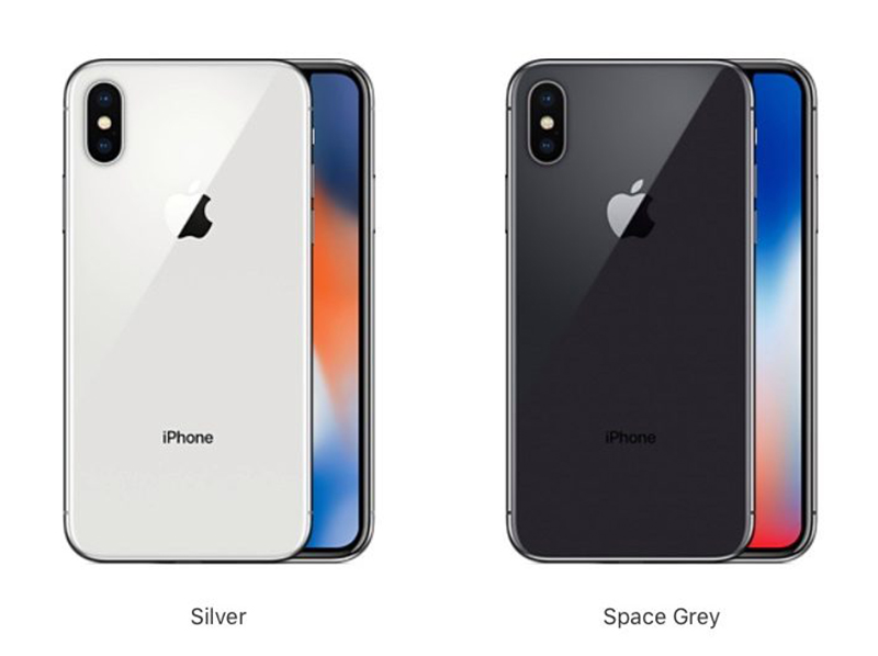 iphone X với 2 màu bạc xám