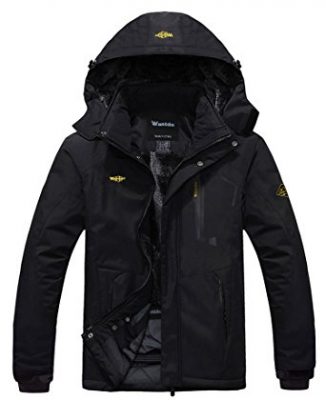 Wantdo Men's Mountain Waterproof Fleece Ski Jacket Windproof Rain Jacket