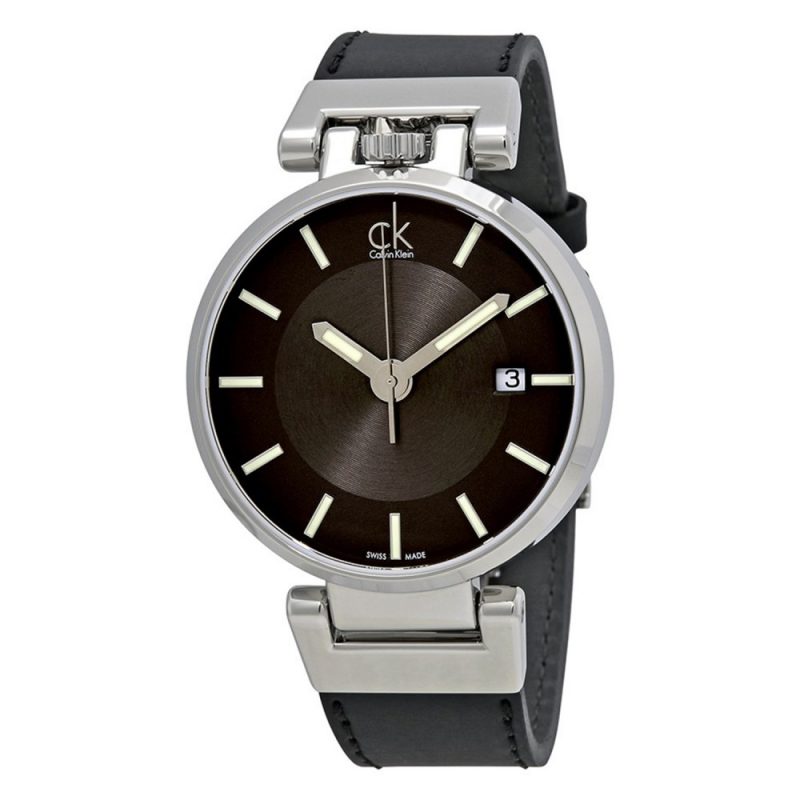 Worldly Black Dial Black Leather Men's Watch