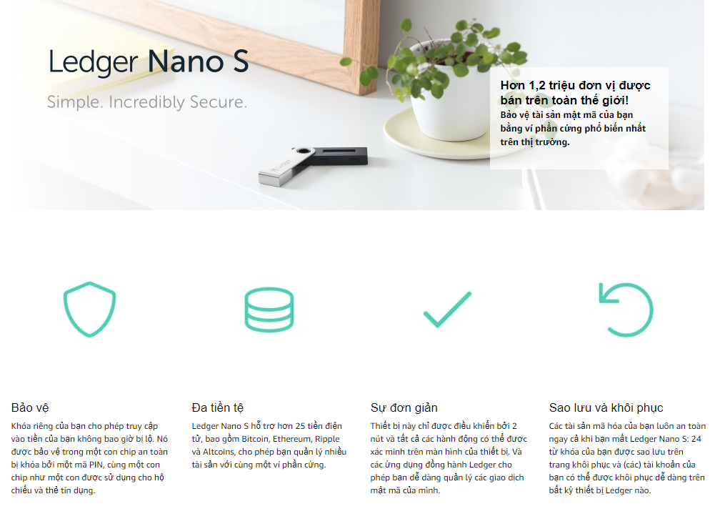 ví tiền Ledger Nano S